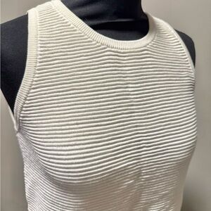 Women's Ribbed White Tank Top